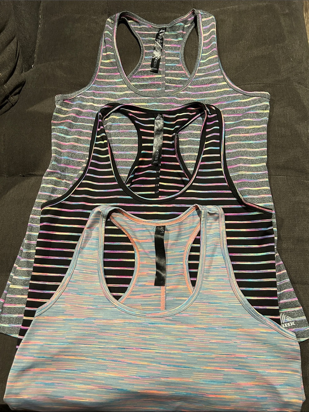 Set of 3 Women’s RBX Multicolor Racerback Tank Tops